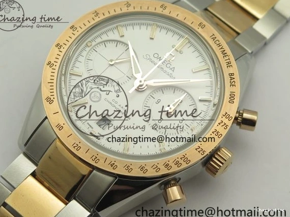 0212 Thermal Speedmaster ’57 Co-Axial SS RG OMF 1:1 Best Edition White Dial On SS RG Bracelet A9300 (Free Leather Strap) 8074